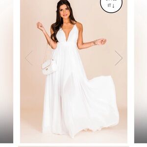 Pink Lily White Maxi Dress
